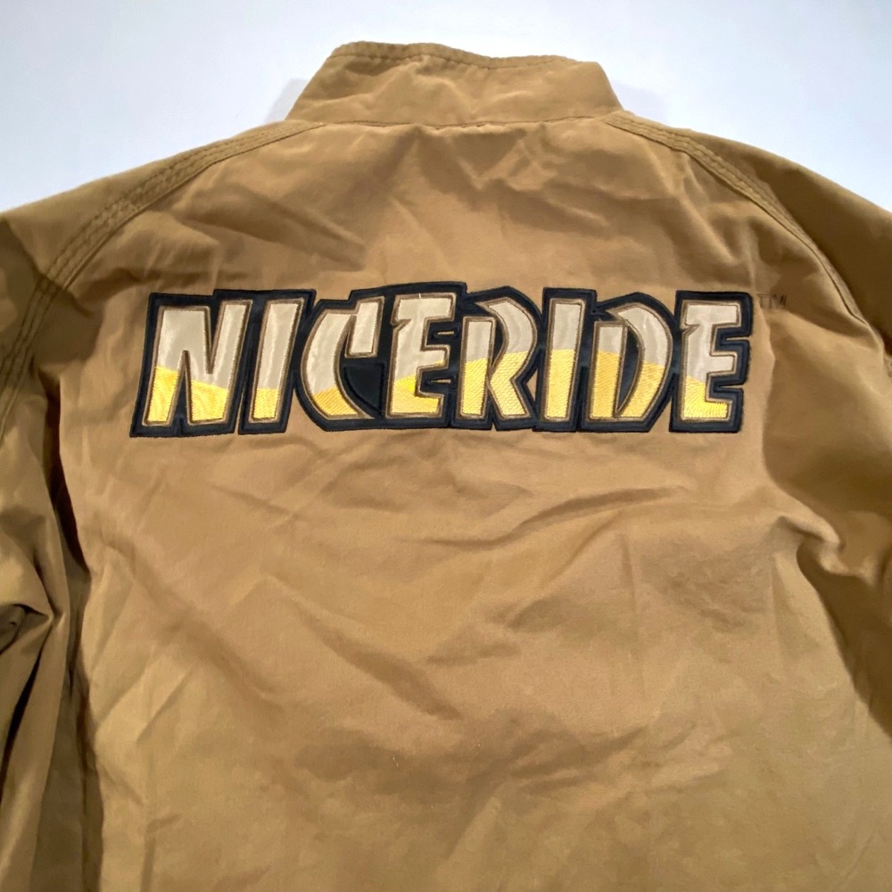Carhartt X Niceride Logo Mens Sz XLT Edlin Canvas Jacket Brown J299 FRB Graphic